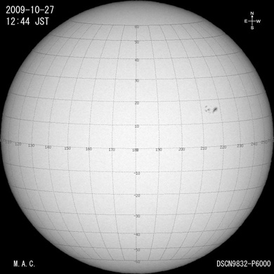 2009年最大の太陽黒点